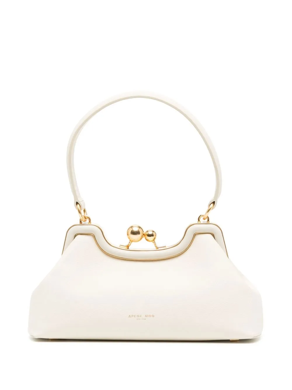 

APEDE MOD logo-print leather handbag - White