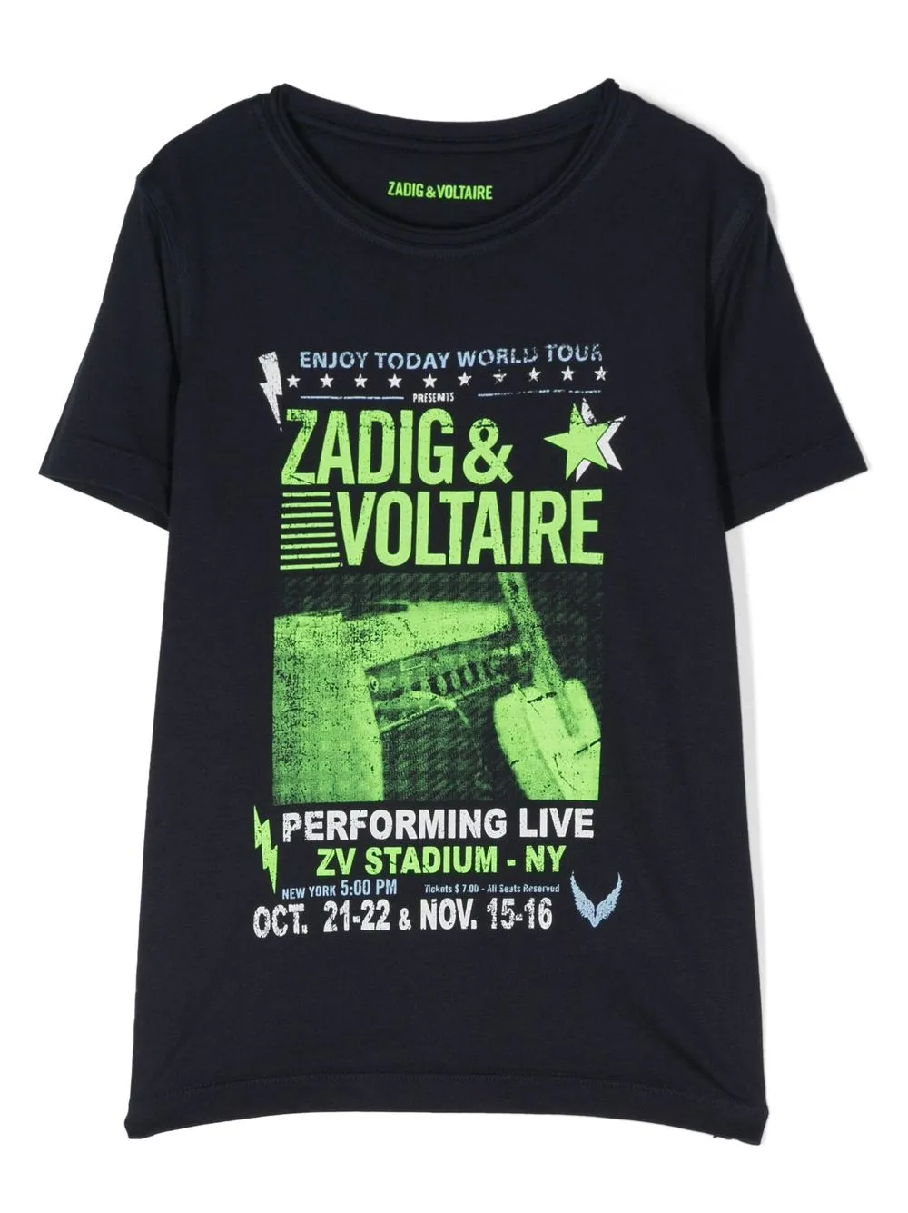 

Zadig & Voltaire Kids graphic logo-print T-shirt - Blue