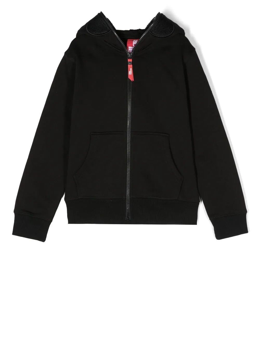 

AI Riders on the Storm Young lens-detail zip-up hooded jacket - Black