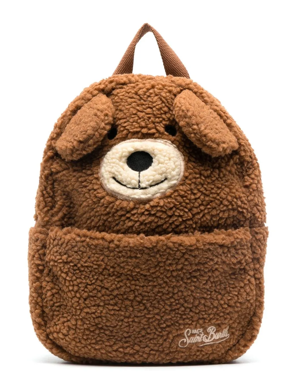 

MC2 Saint Barth Kids faux shearling zip-up backpack - Brown