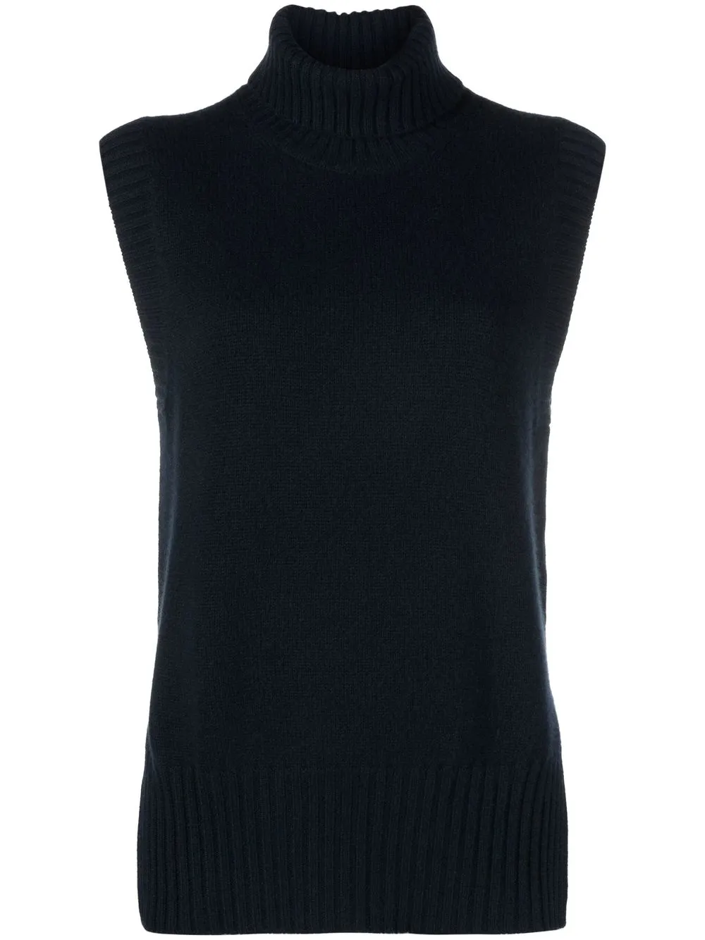 

Closed roll-neck cashmere vest - Blue