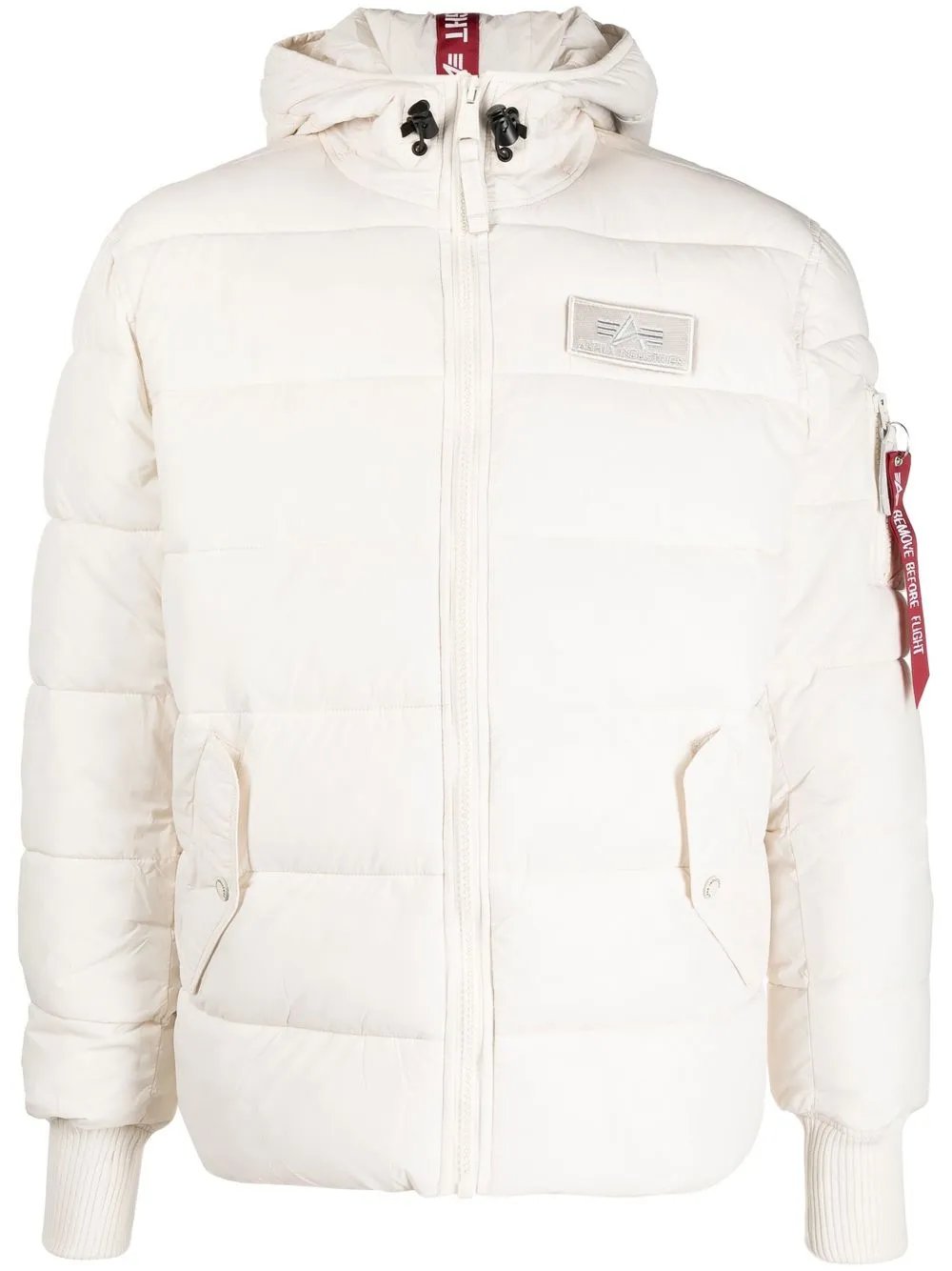 

Alpha Industries logo-patch padded jacket - White