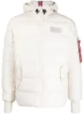 Alpha Industries logo-patch padded jacket - White