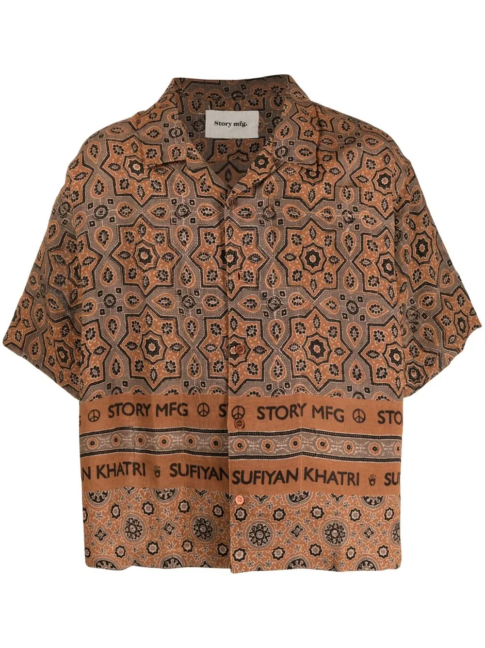 

STORY mfg. graphic-print short-sleeve shirt - Neutrals