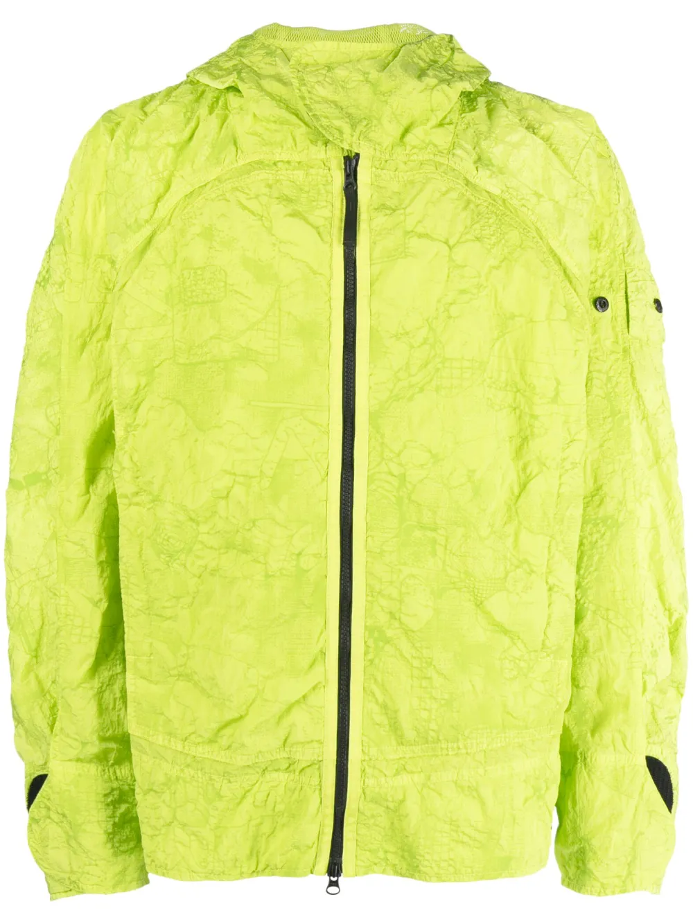 Stone Island Shadow Project Crinkle-finish Hooded Jacket In Green
