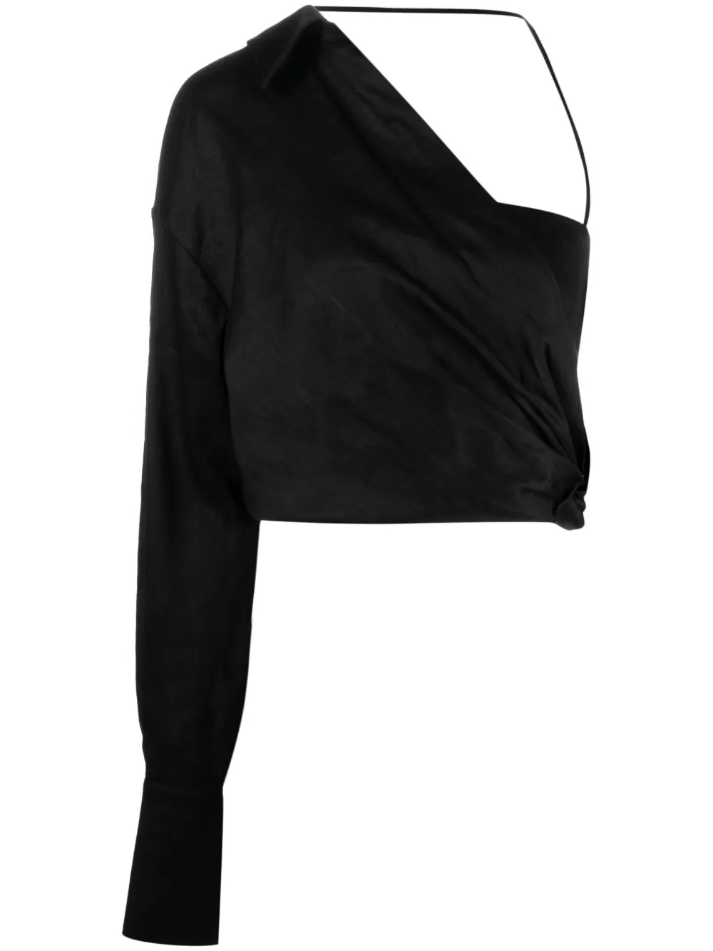 Gauge81 Ganri One-sleeve Shirt In Black