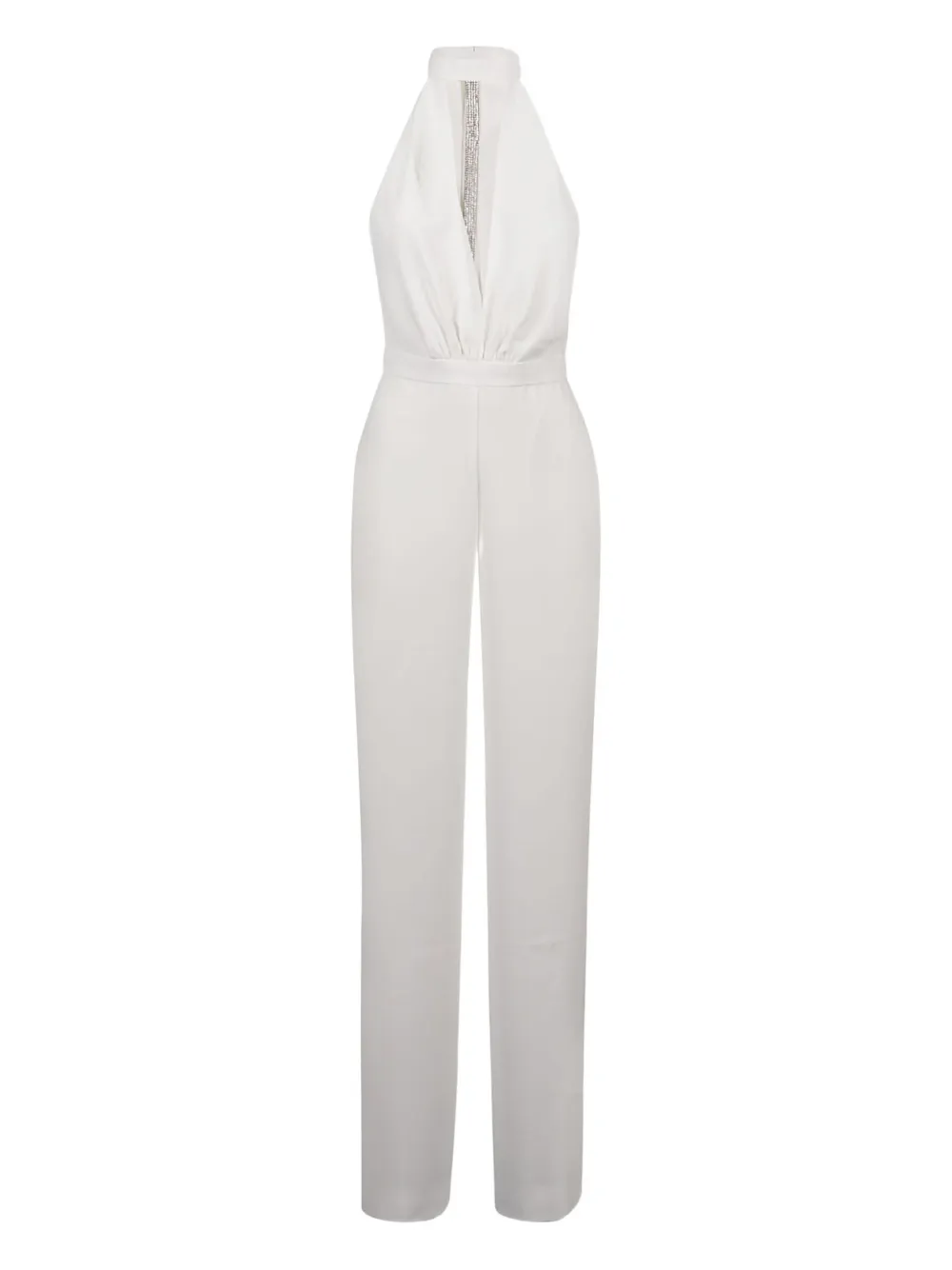 Nuè halterneck embellished jumpsuit - WHITE