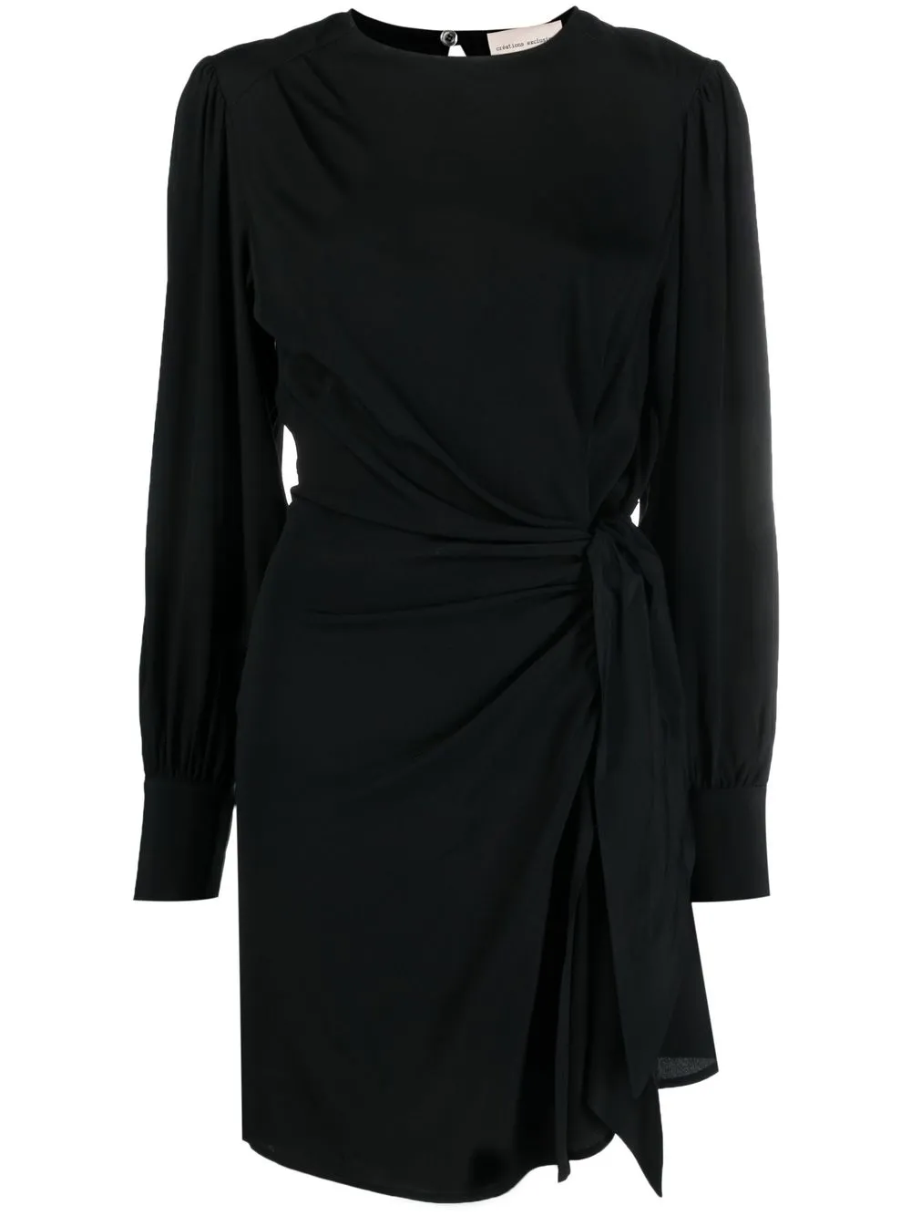 

Semicouture knot-detail long-sleeve dress - Black