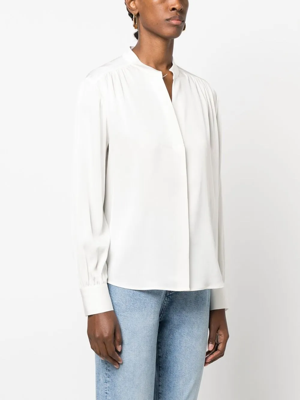 

BOSS long-sleeve silk blouse - White