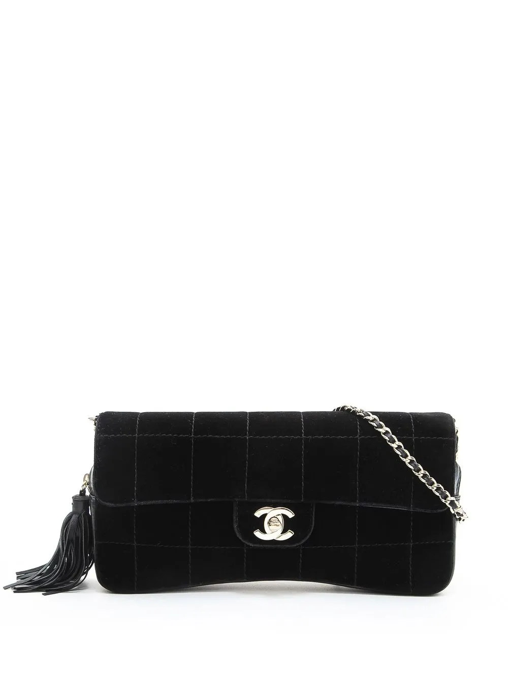

Chanel Pre-Owned 2001-2002 Choco Bar tassel shoulder bag - Black