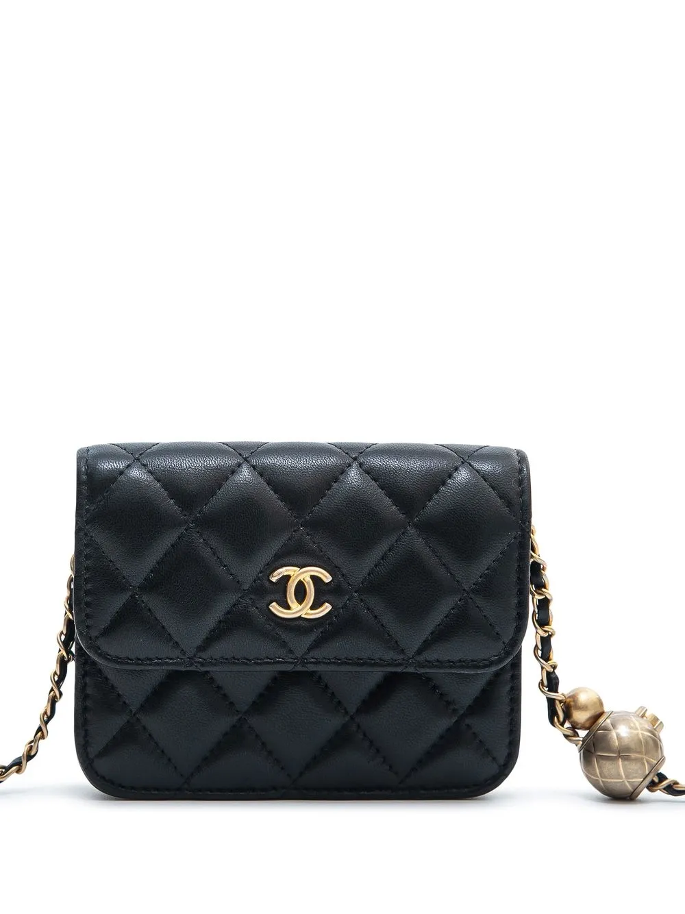 

Chanel Pre-Owned 2020 CC diamond-quilted mini bag - Black