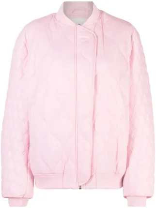 Pink quilted bomber jacket store
