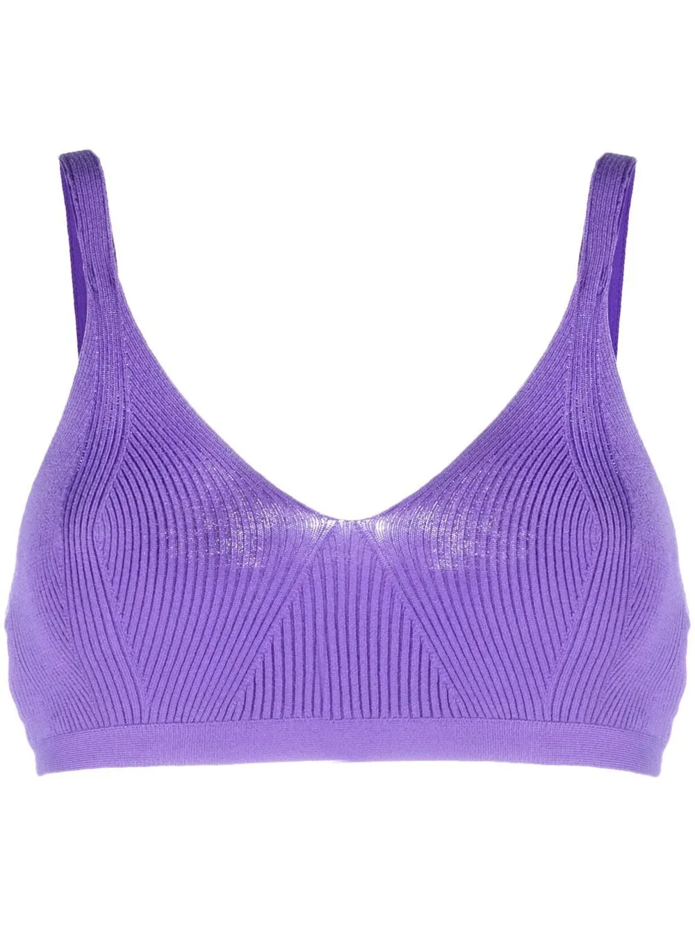 

REMAIN ribbed stretch-design top - Purple