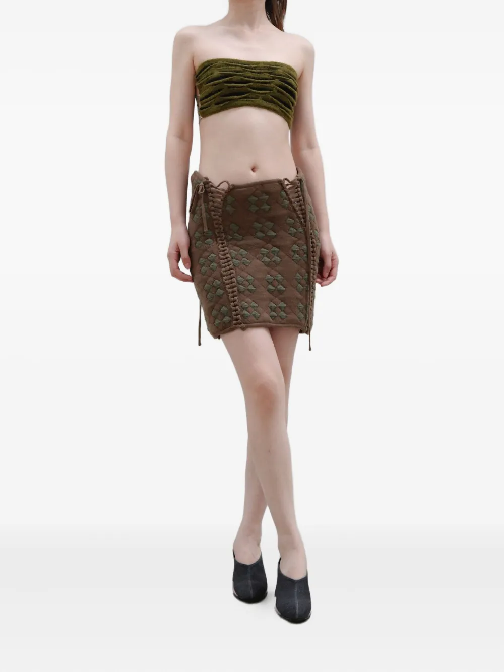 isaboulder Isa Boulder Rok met veterdetail - Groen