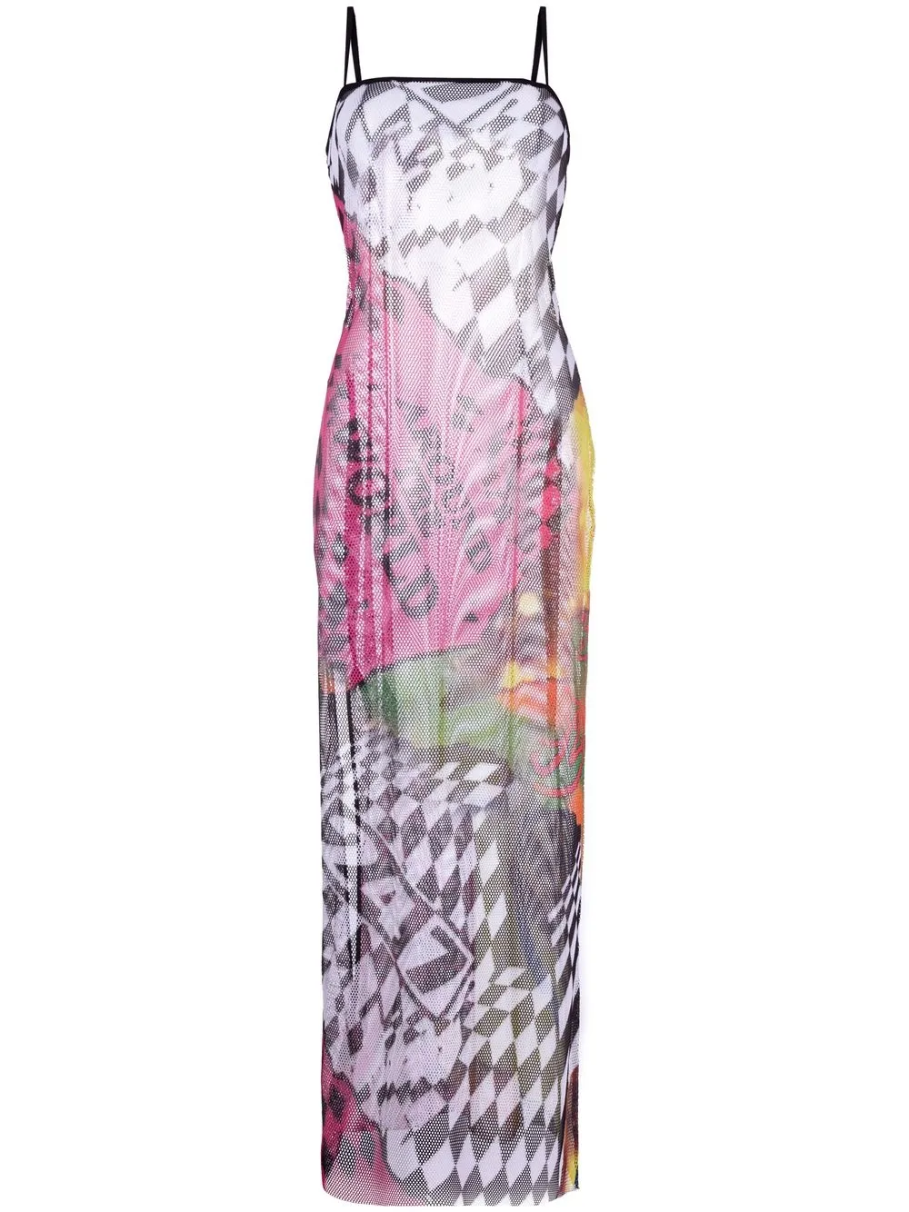 Rave Review Multicolor Ninjas Maxi Dress In White