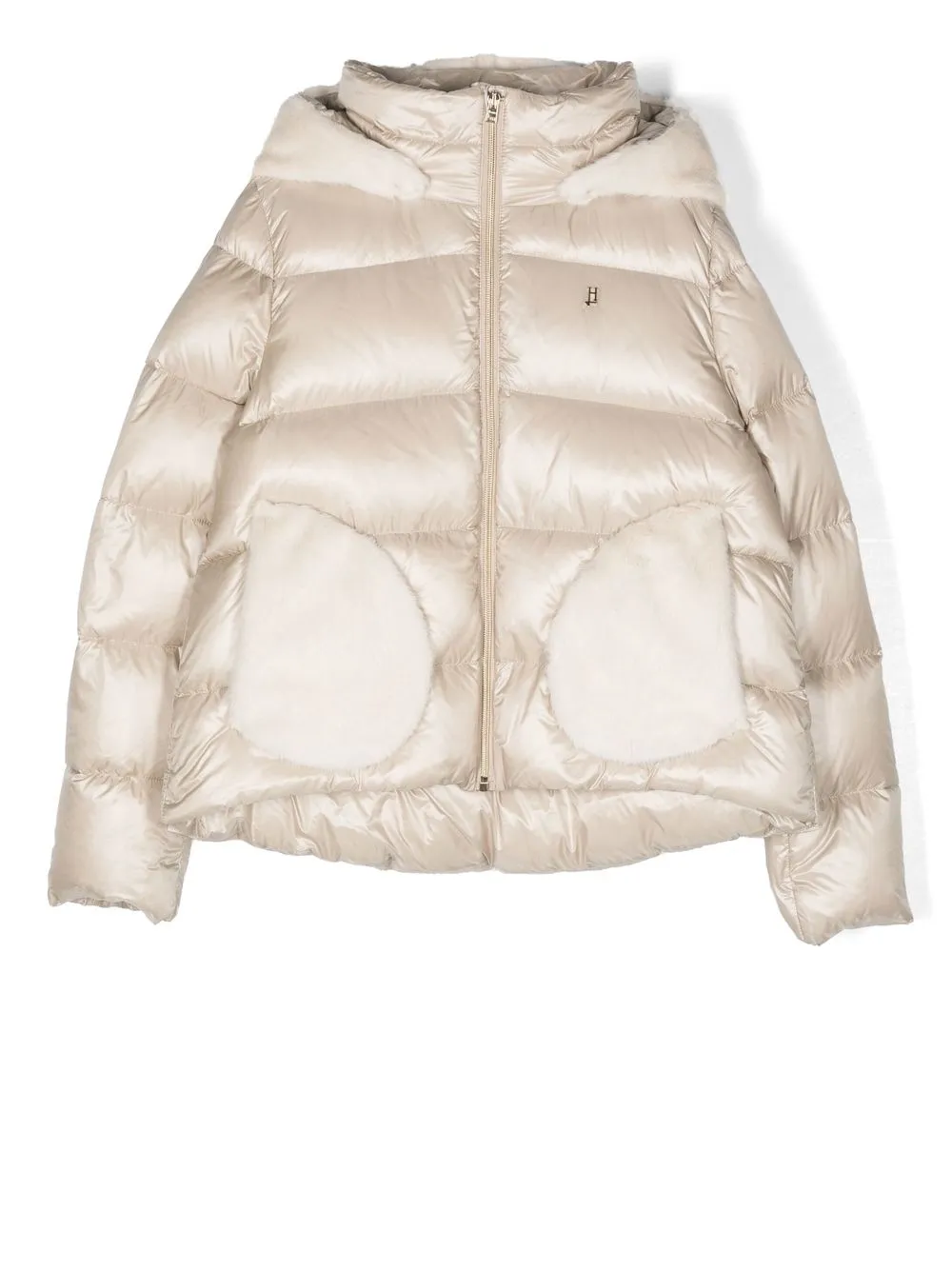 

Herno Kids logo-plaque padded down coat - Neutrals