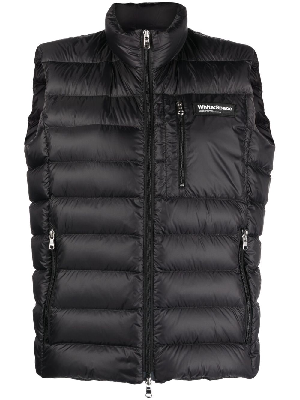 White:Space Tate quilted lightweight vest - Black