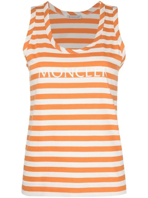 Moncler striped logo-print tank top