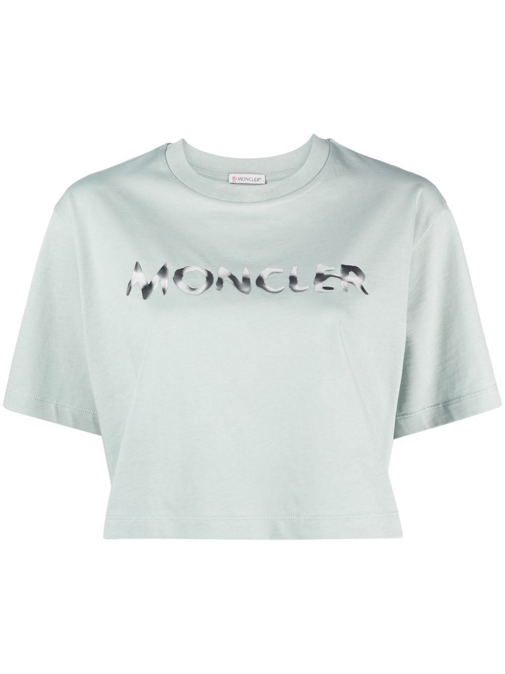 

Moncler logo-print cropped T-shirt - Blue