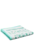 Moncler logo-jacquard beach towel - Green