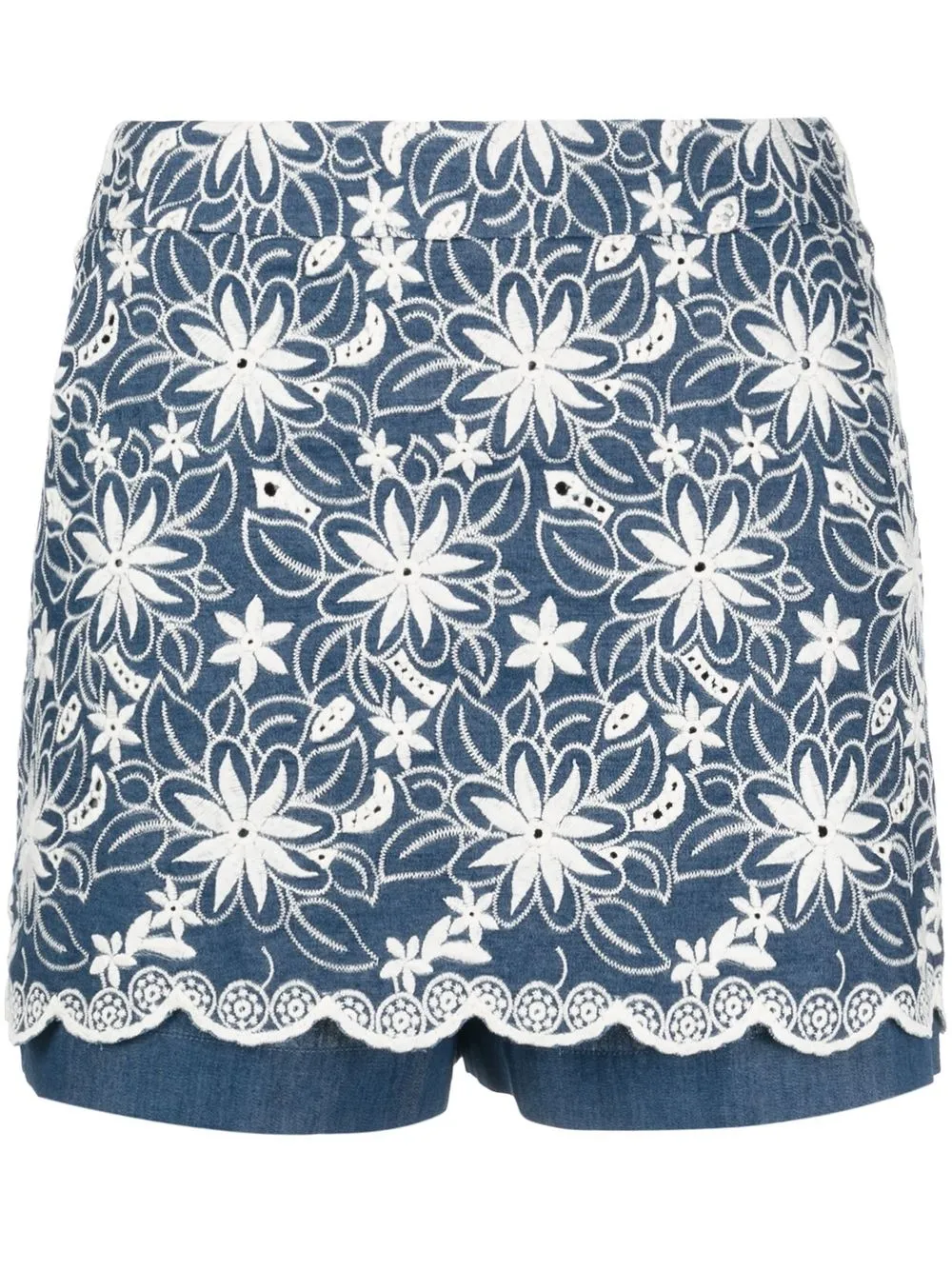 

Maje floral-embroidered shorts - Blue