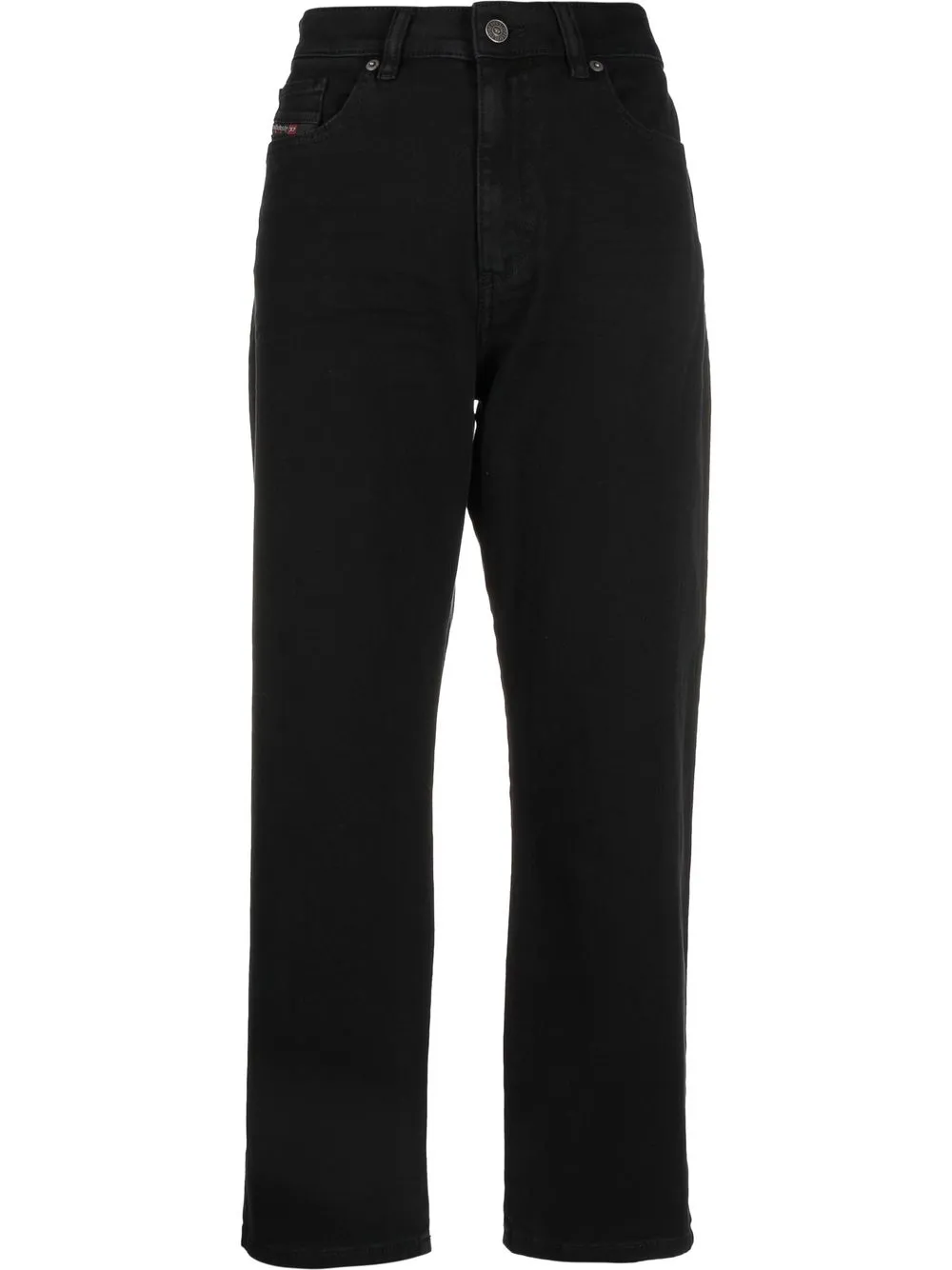 Diesel D-air Low-rise Straight-leg Jeans In Black