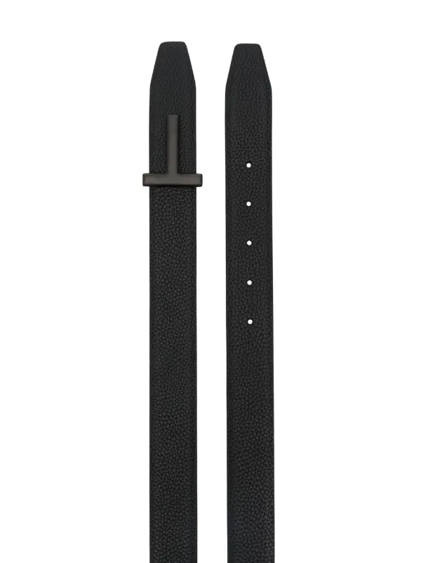 TOM FORD Logo Buckle Leather Belt | Black | FARFETCH