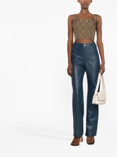 high-waist straight-leg trousers