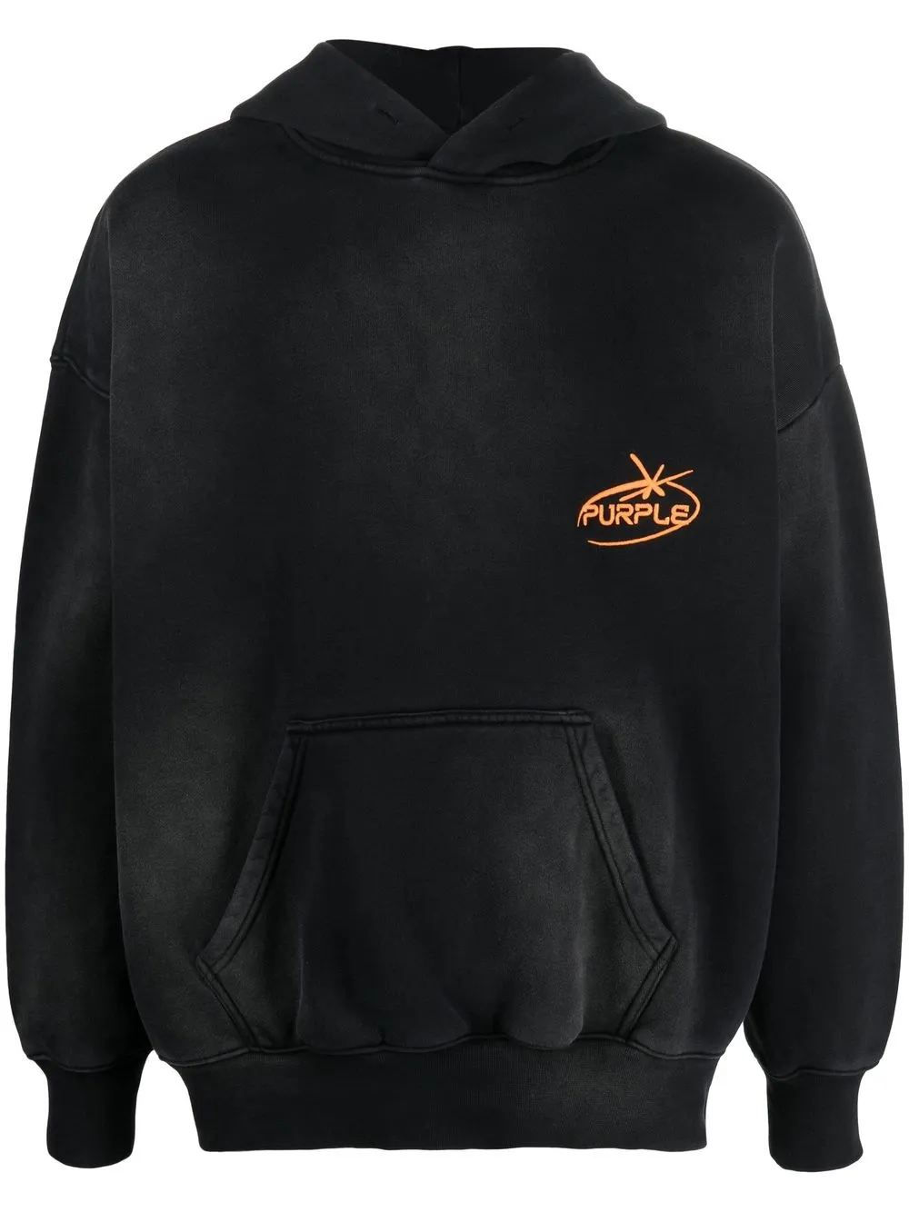 

Purple Brand logo embroidery cotton hoodie - Black