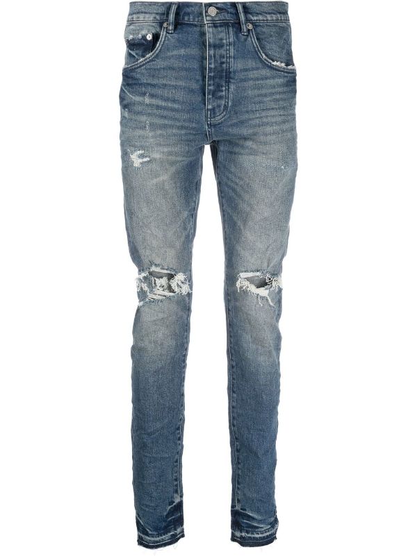 Purple Brand ripped-detail mid-rise Jeans - Farfetch