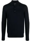 Giorgio Armani button-front long-sleeved polo shirt - Blue
