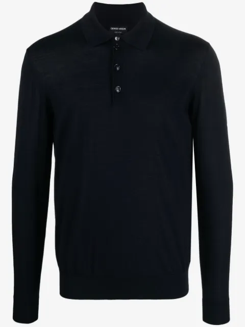 Giorgio Armani button-front long-sleeved polo shirt