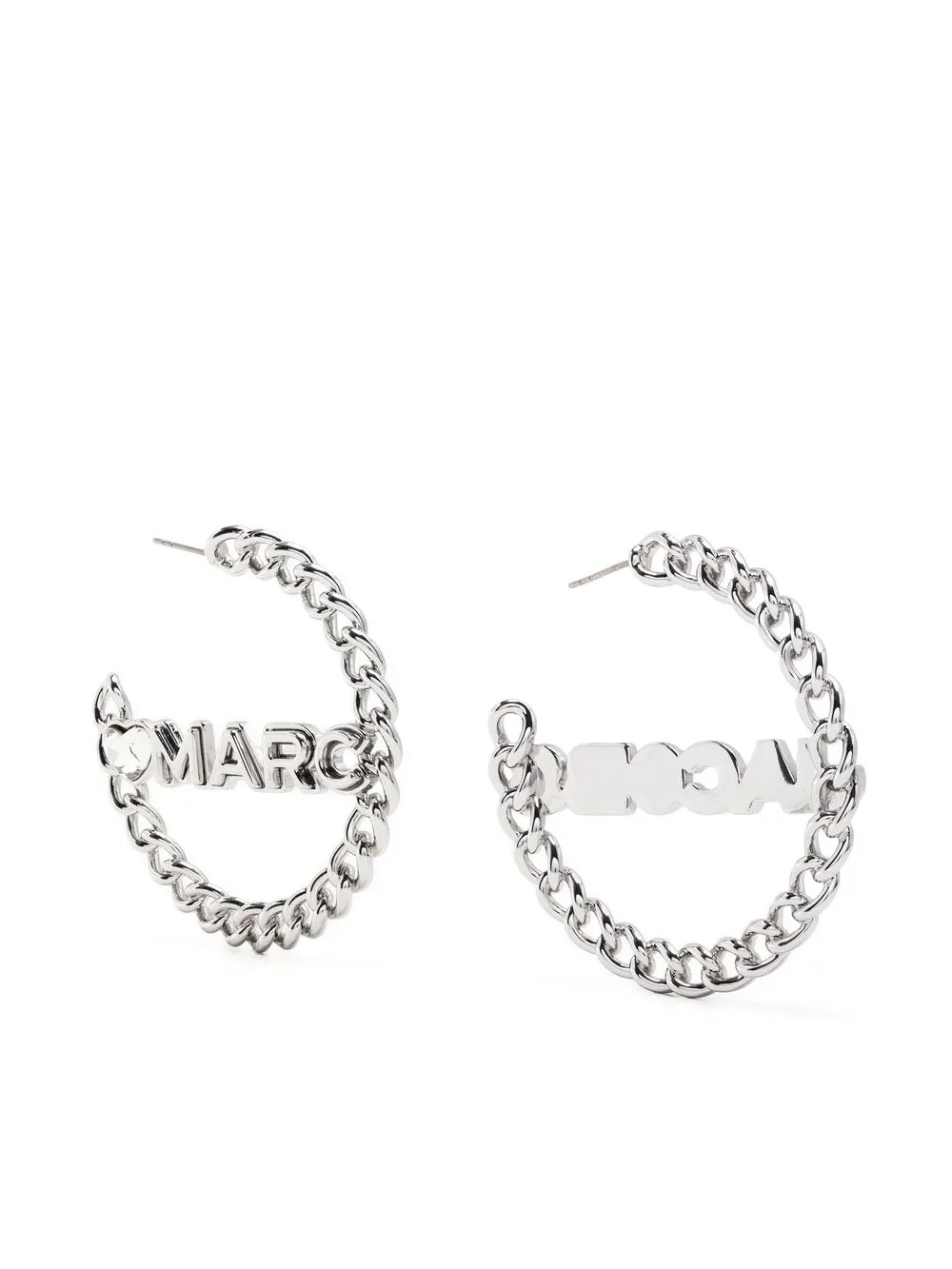 

Marc Jacobs logo-lettering crystal-embellished hoops - Silver