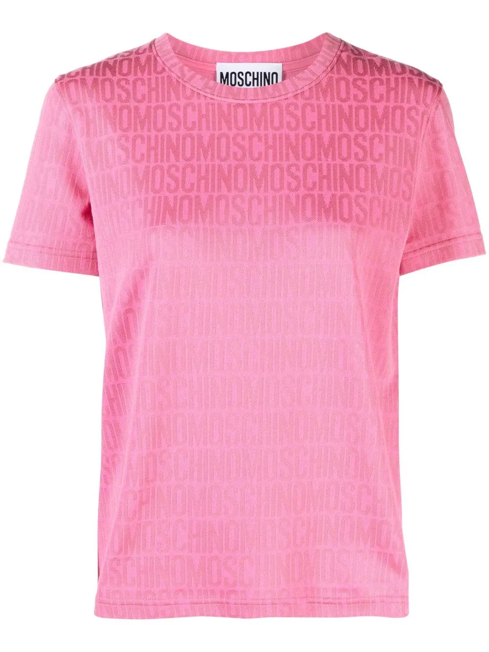 Moschino Monogram-print T-shirt In Pink