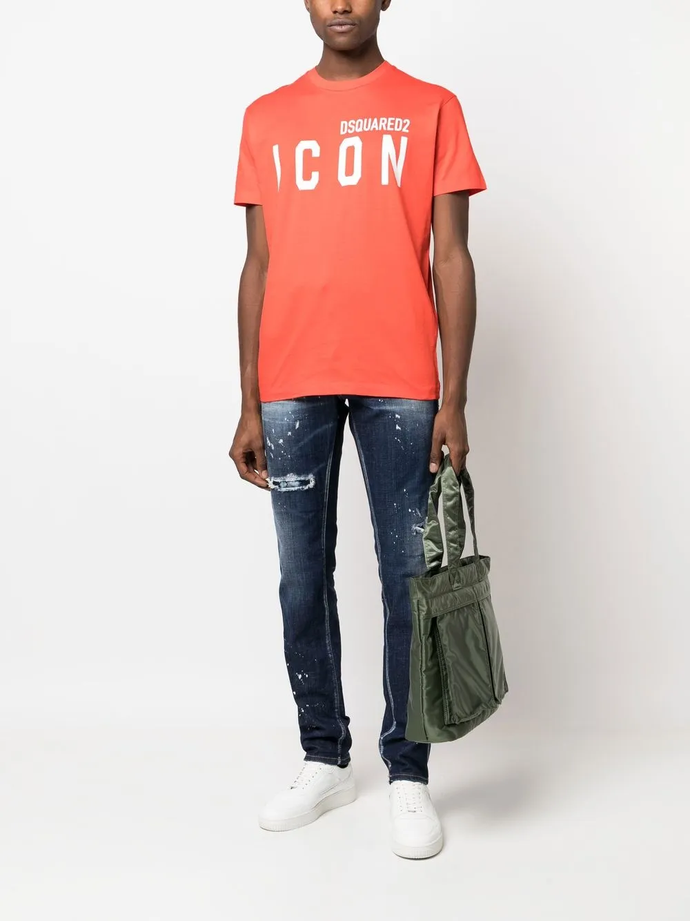 Shop Dsquared2 Icon Logo-print T-shirt In Orange