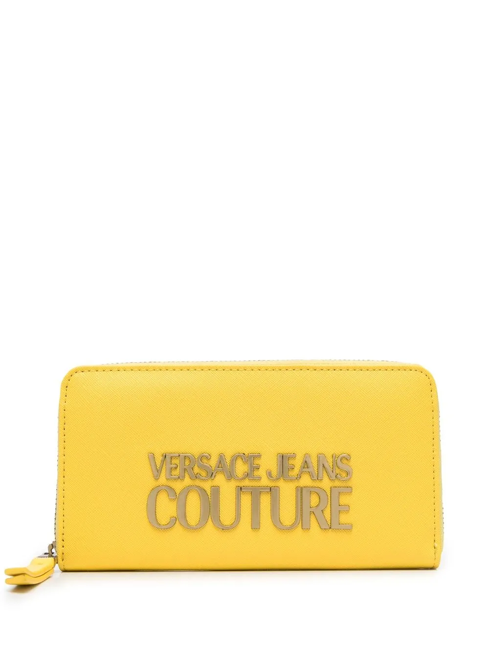 

Versace Jeans Couture logo zipped leather wallet - Yellow