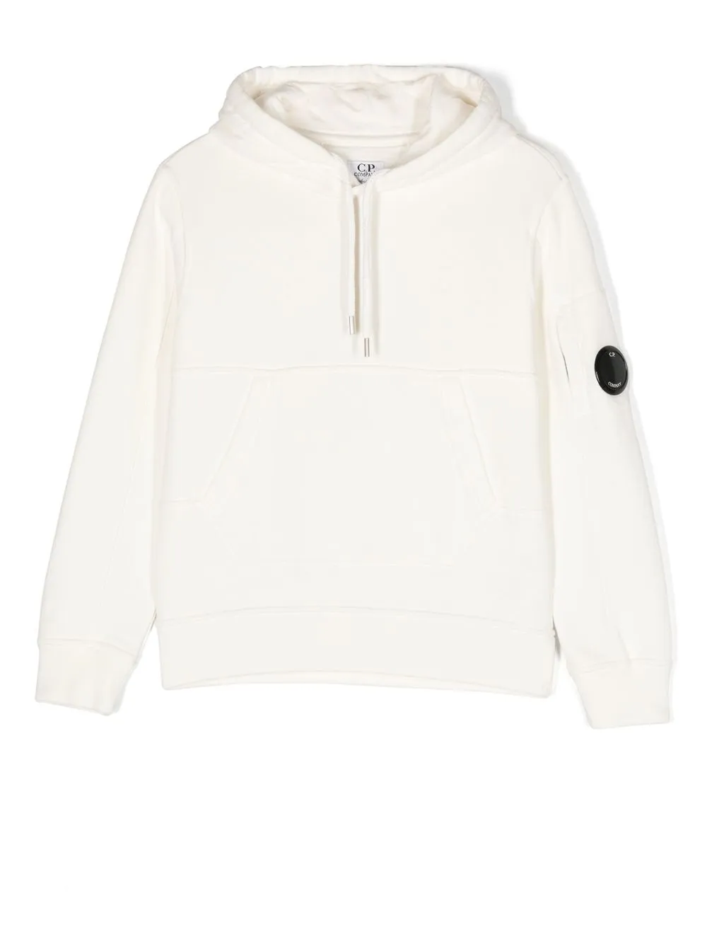 

C.P. Company Kids logo-patch long-sleeve hoodie - White