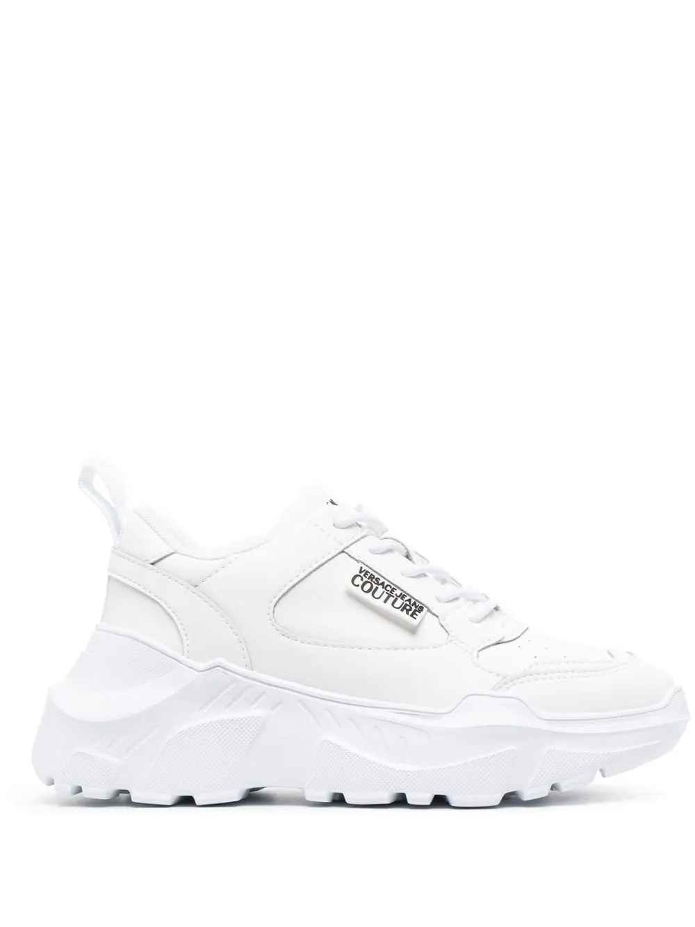 

Versace Jeans Couture tenis con logo estampado y suela gruesa - Blanco