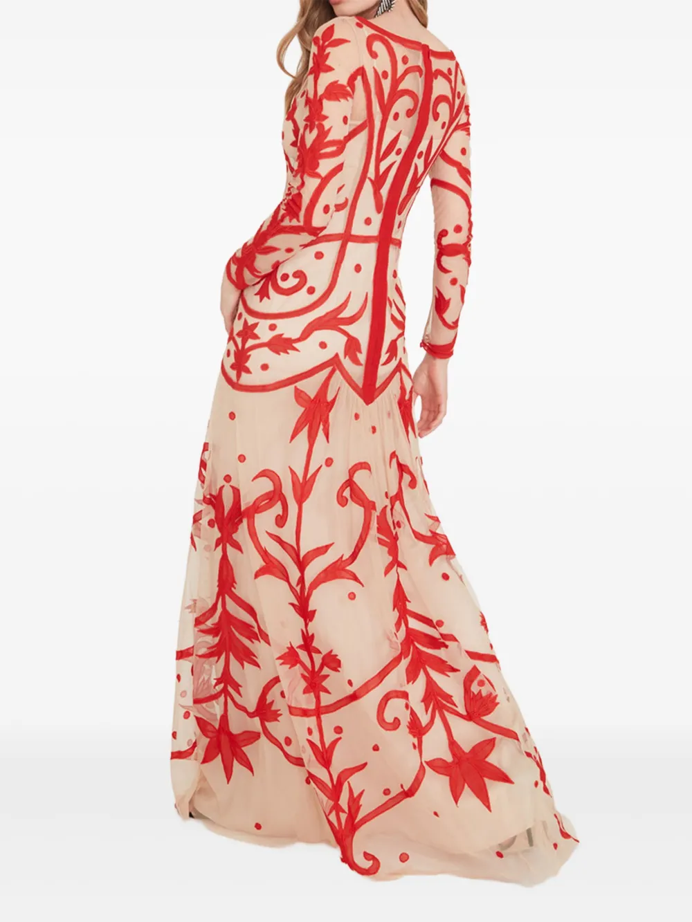Temperley London Avondjurk met borduurwerk Rood