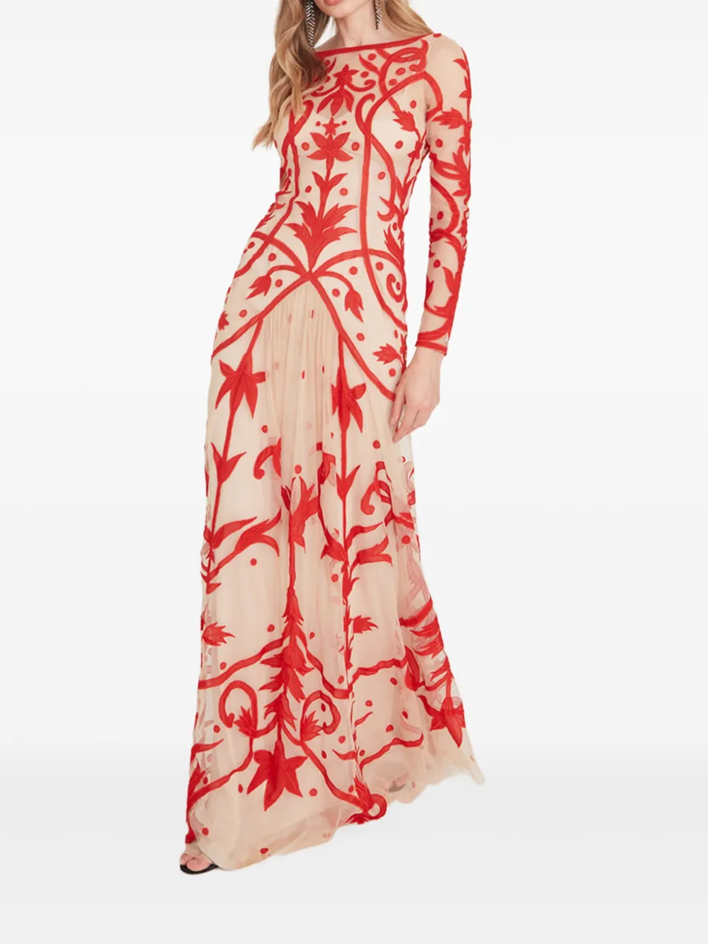 Temperley London Avondjurk met borduurwerk Rood