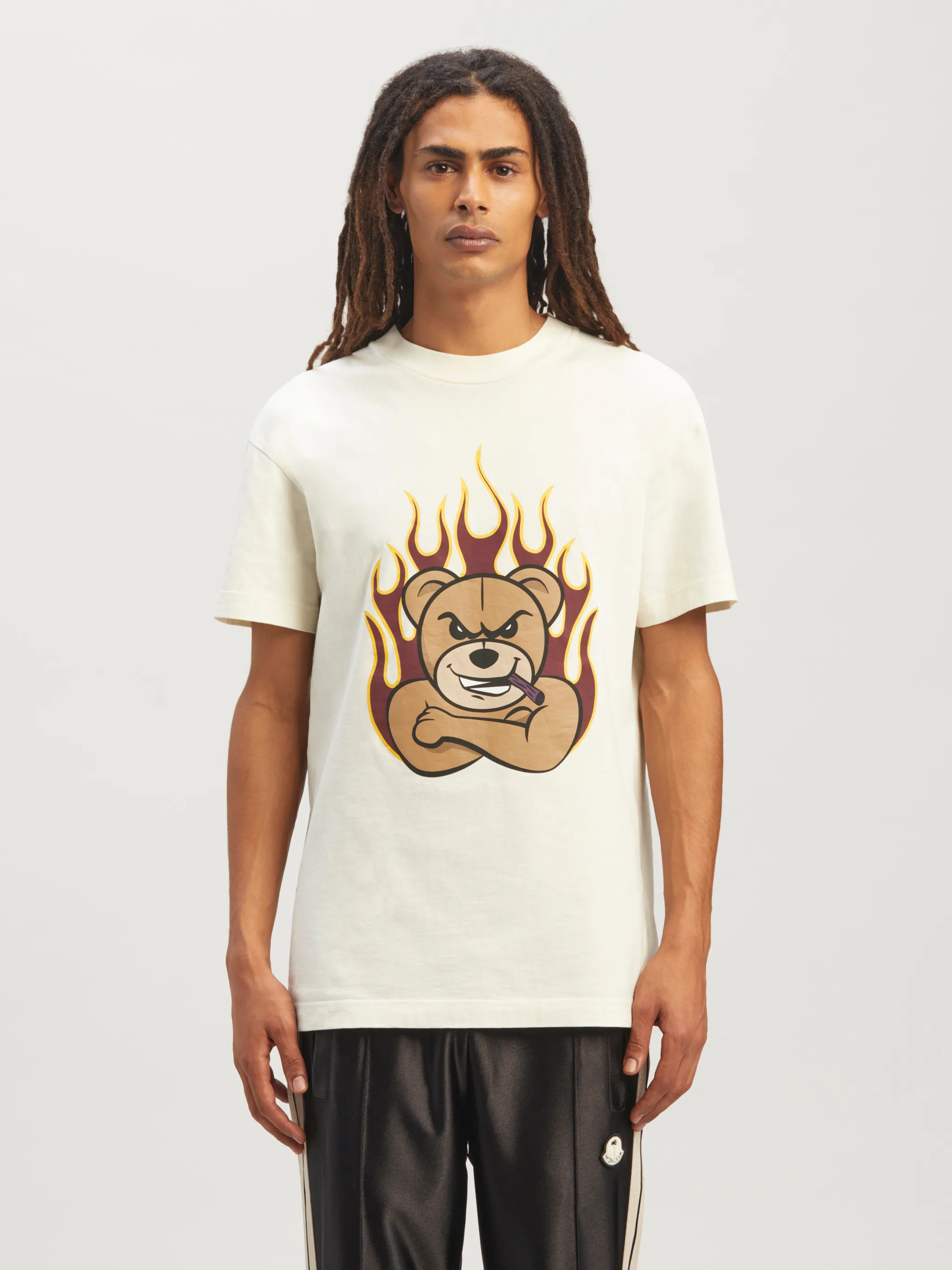 8 MONCLER PALM ANGELS T-SHIRT WITH BEAR in white - Palm Angels