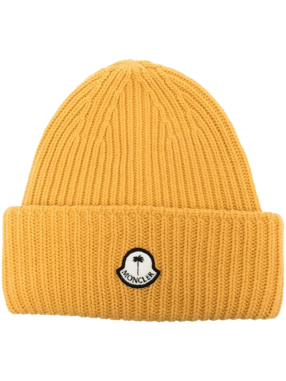 

Palm Angels x Moncler logo-patch wool beanie - Yellow