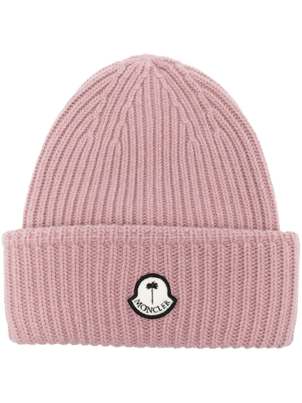 

Palm Angels x Moncler logo-patch wool beanie - Pink