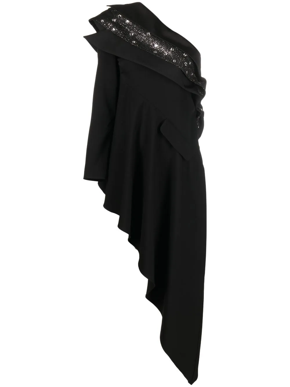 

Loulou one-shoulder crystal-embellished dress - Black