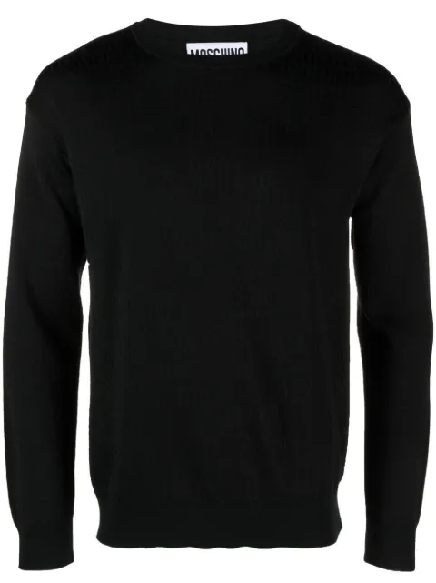 Moschino logo-jacquard crew-neck jumper