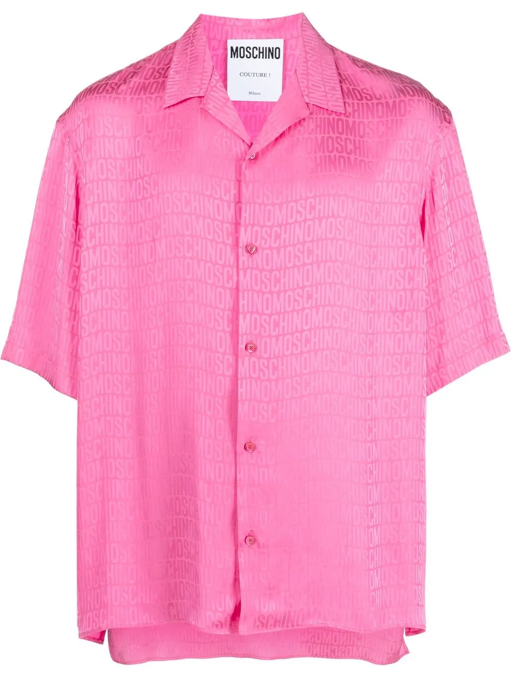 

Moschino monogram-jacquard camp-collar shirt - Pink