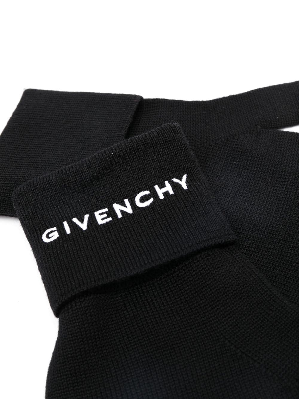 Image 2 of Givenchy logo-embroidered knitted gloves