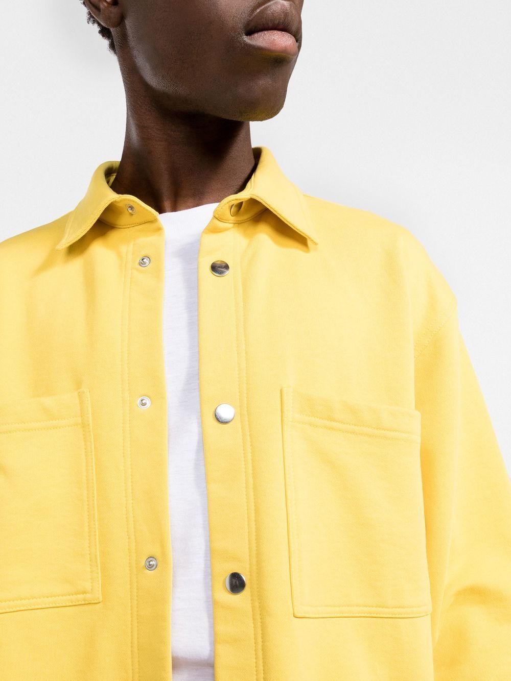 Shop There Was One Cotton Jersey Overshirt In Yellow