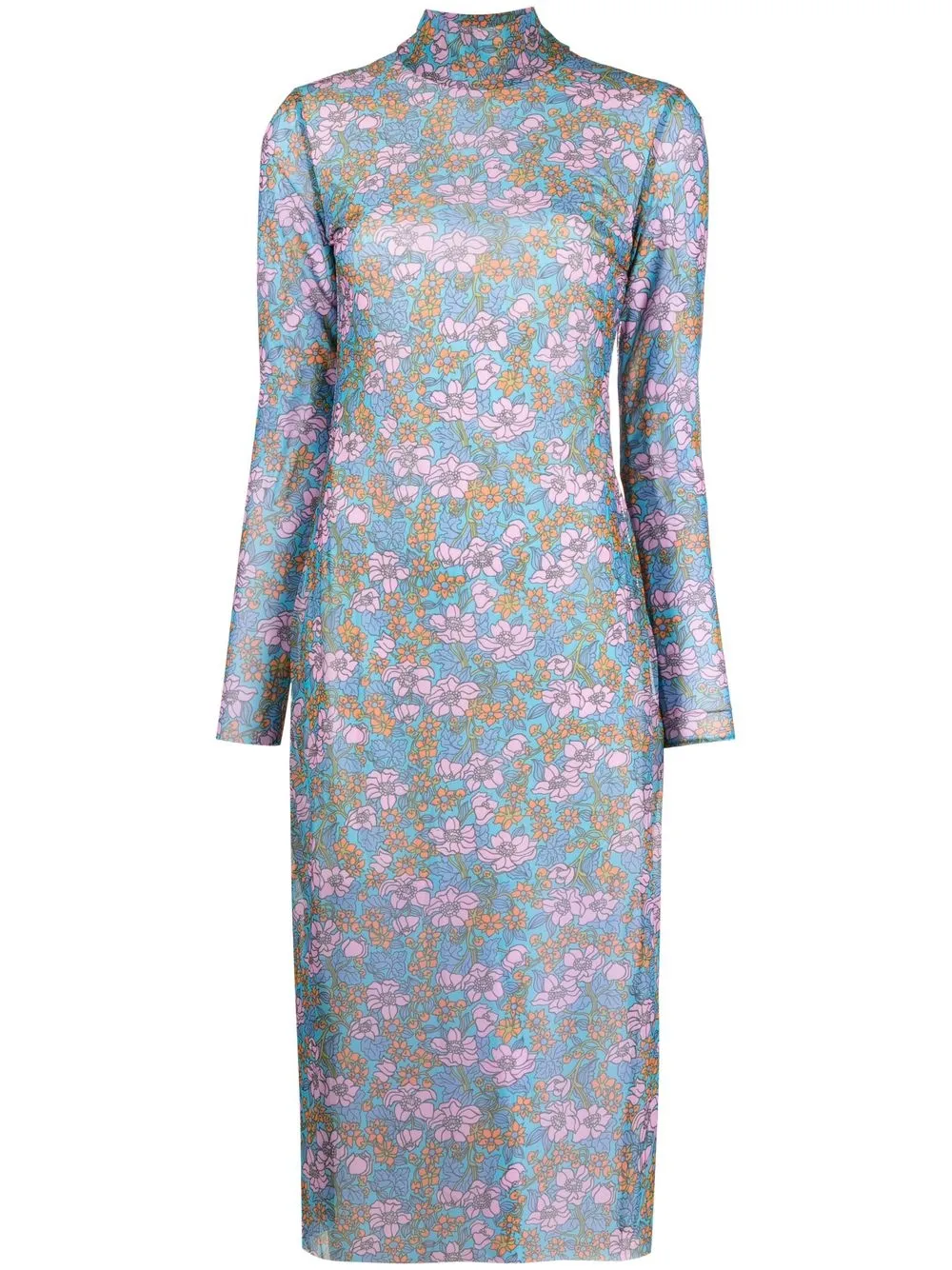 

Baum Und Pferdgarten vestido midi con estampado floral - Azul