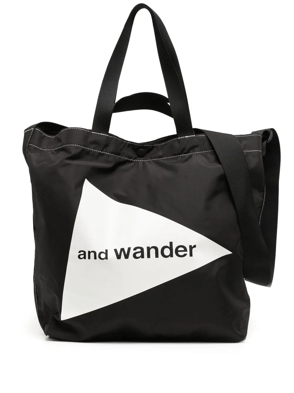 

and Wander logo print tote bag - Black